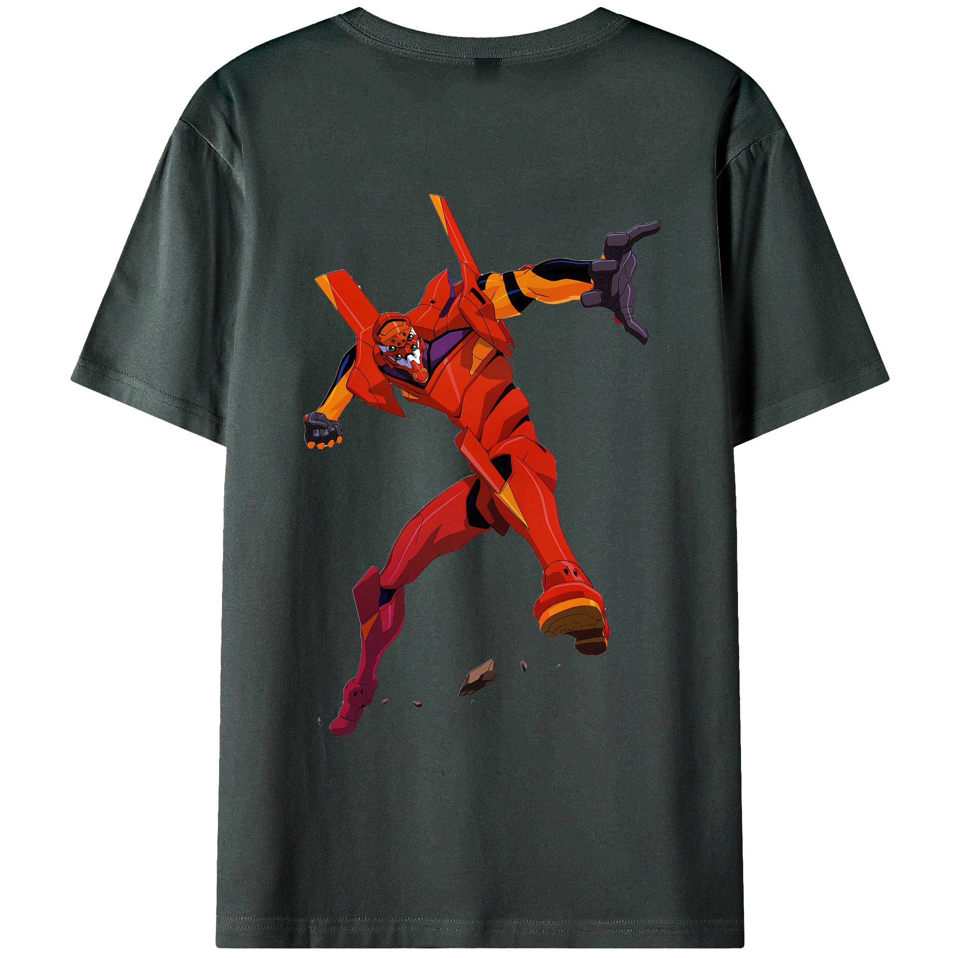 （画像用） EVA 新世紀エヴァンゲリオン 綿100％ メンズ半袖Tシャツ（バックプリント） 通気性